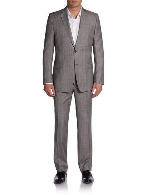 mens versace checkered suit bordeaux wool|wool VERSACE Men Suits .